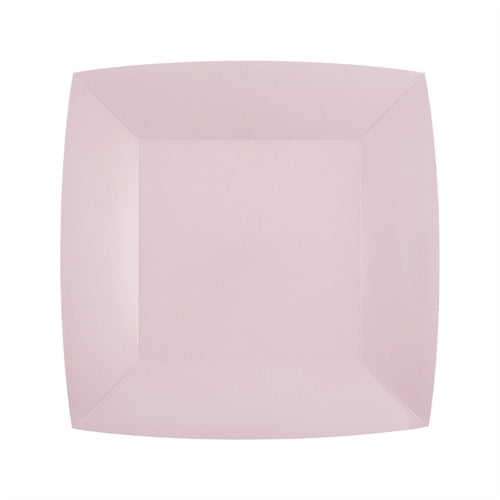 Piatti quadrati rosa cipria – 18 × 18 cm – 10 pz