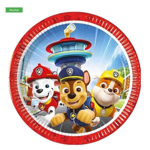 Piatto di carta 20cm paw patrol "rescue heroes" 8pz