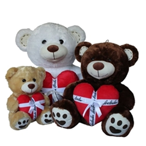 Pelouche orso con cuore regalo 25 cm