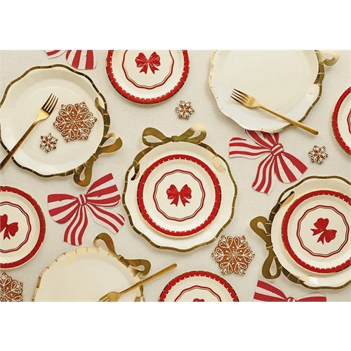 Piatti bow, 18 cm, rosso-beige