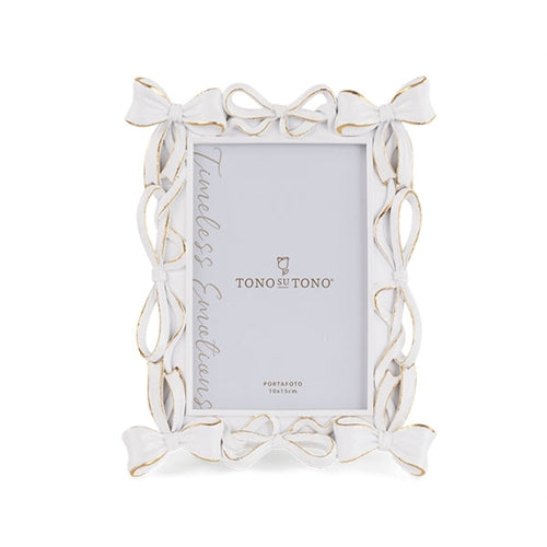 Portafoto fiocchi bianco-oro 160x210mm