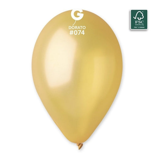 Palloncino in lattice 13” gm120 dorato metallizzato "light gold 074” 50pz