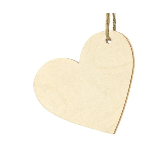 Segnaposto in legno a forma di cuore, 6x5 cm (1 confezione / 10 pezzi)