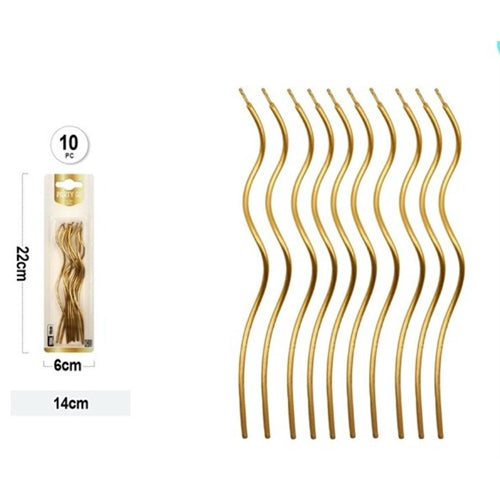 Candele a stelo curve h. 14 cm 10 pz