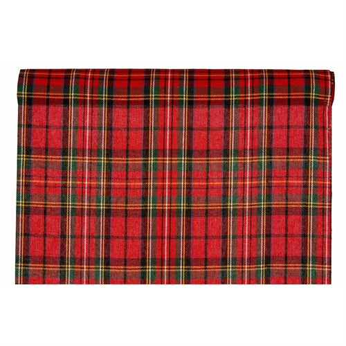 Runner natalizio scozzese tartan rosso e verde – 28 cm × 2,5 m
