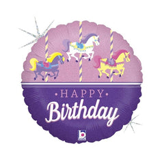 Mylar palloncino carosello birthday 18" tondo