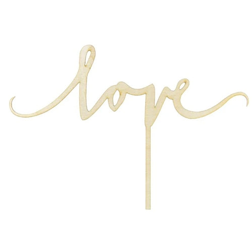 Cake topper in legno love 16 cm