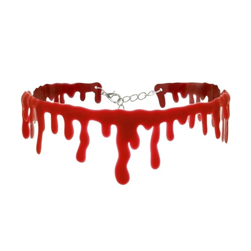 Collana girocollo insanguinata, 35 cm, rossa