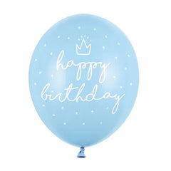Blister palloncini lattice happy birthday celeste 6 pz