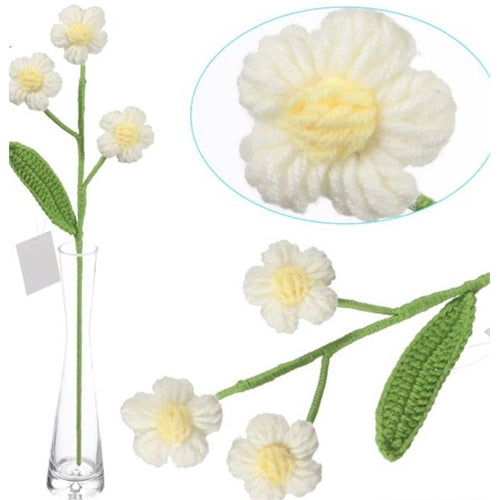 Margherite uncinetto h. 35 cm bianco/rosa/celeste