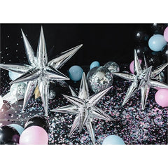 Palloncino in foil stella 3d, 95cm, argento