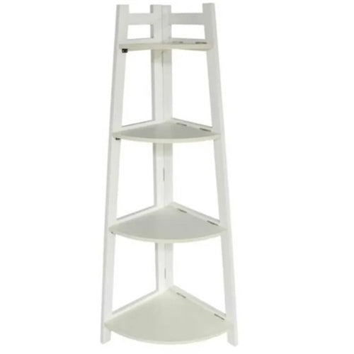 Angoliera legno 4 ripiani bianco 34x34x h. 110 cm