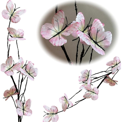 Ramo decorativo con farfalle rosa h. 79 cm
