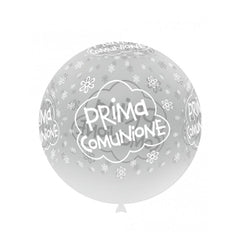 Palloncino pastello per decorazione 33" - 83 cm trasparente  st.bianca prima comunione