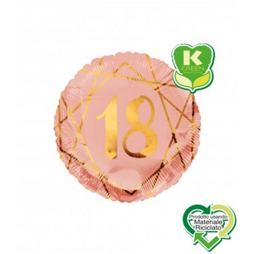 Mylar rosa gold 18"