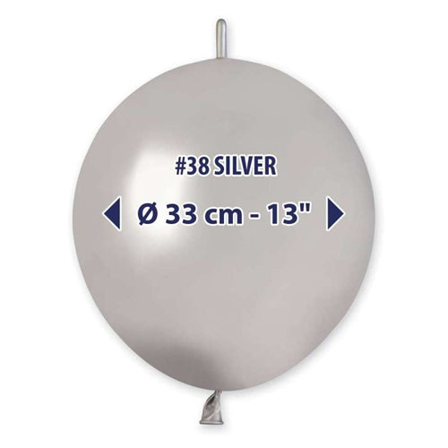 Palloncino in lattice 13” glm13 argento metallizzato “silver 038” 100pz