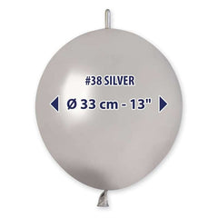 Palloncino in lattice 13” glm13 argento metallizzato “silver 038” 100pz