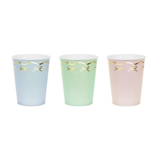 Bicchieri con stampa fiocco, miste, 220 ml (1 punto / 6 pezzi)