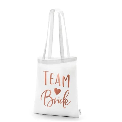 Borsa tote - team bride, bianca, 39x42cm