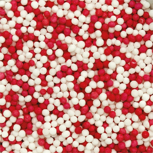 Perle di zucchero bianche e rosse decora – 100 g