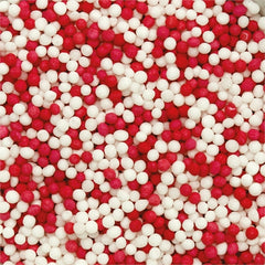 Perle di zucchero bianche e rosse decora – 100 g