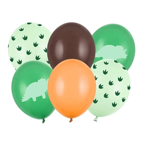Blister palloncini lattice dinosauri 6 pz