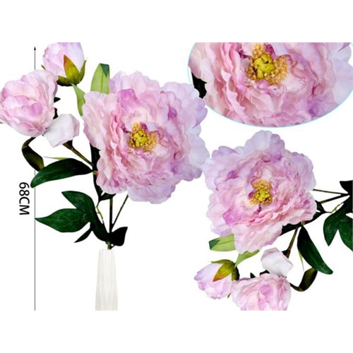 Mazzetto peonia rosa h. 68 cm