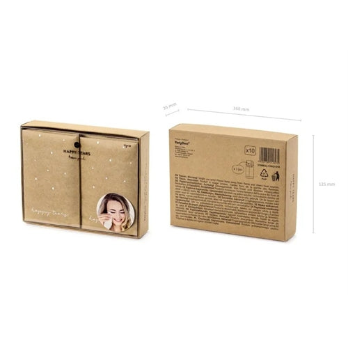 Fazzoletti da tasca happy tears, argento, 7,5x12 cm (1 confezione / 10 pezzi)