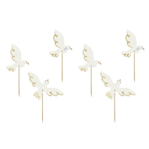 Cake topper colomba 14,5 cm 6 pz