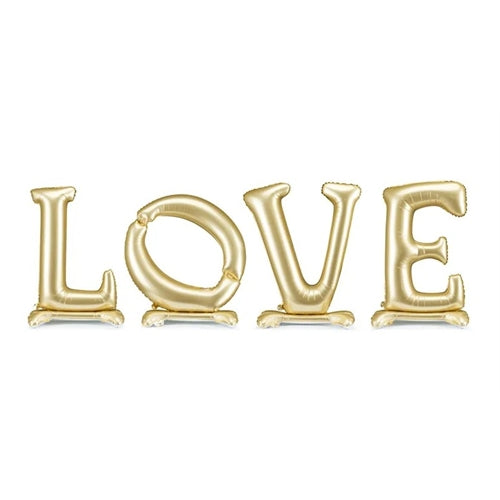 Palloncino in foil con piedistallo 'love', 350x114 cm, oro