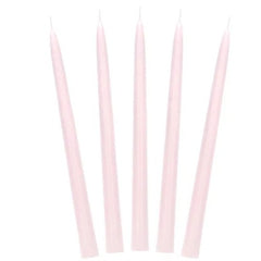 Candele coniche, opache, rosa chiaro, 24 cm (1 confezione / 10 pezzi)