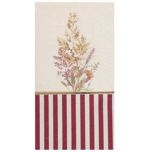 Tovaglioli floreali bordeaux e oro – 33 × 40 cm
