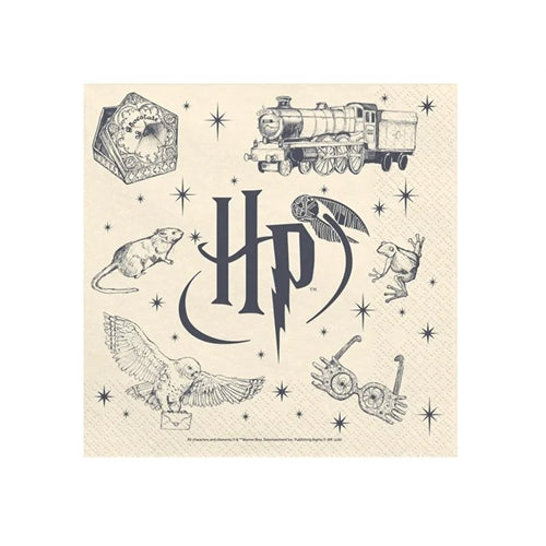 Tovaglioli di carta harry potter, 33x33 cm, beige
