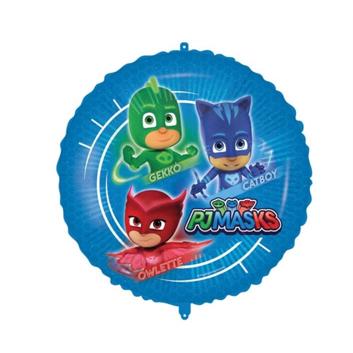 Mylar tondo 18" con pesetto e nastro pj mask