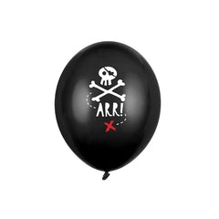 Palloncini da 30 cm, festa dei pirati, nero pastello (1 confezione / 6 pezzi)
