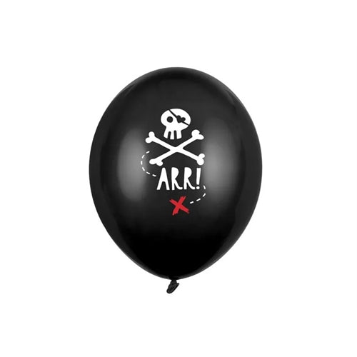 Palloncini da 30 cm, festa dei pirati, nero pastello (1 confezione / 6 pezzi)