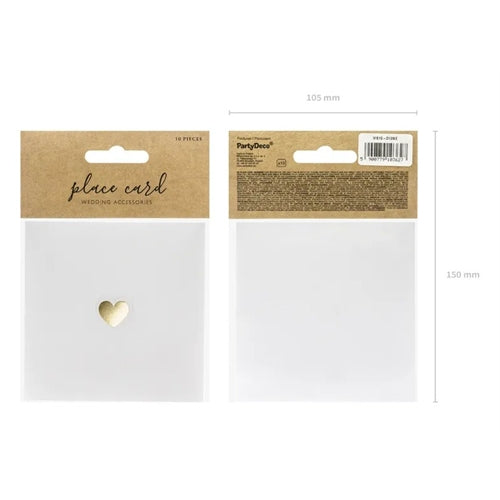 Segnaposto - cuore, oro, 10x5 cm (1 punto / 10 pezzi)