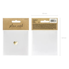 Segnaposto - cuore, oro, 10x5 cm (1 punto / 10 pezzi)