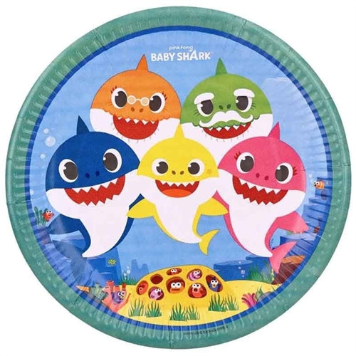 Piatti baby shark 22 cm 8 pz