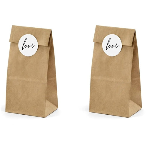 Sacchetti per dolcetti, carta kraft (1 punto / 6 pezzi)