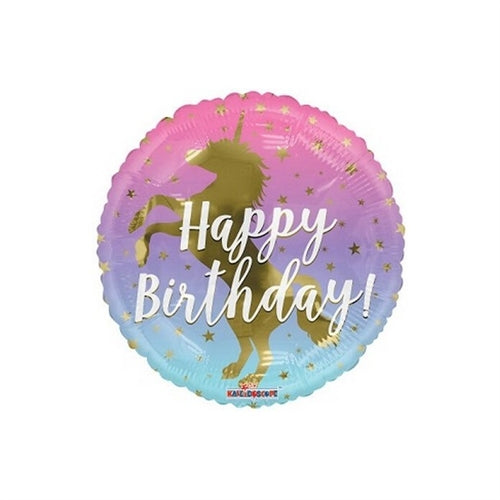 Mylar happy birthday unicorno 18"