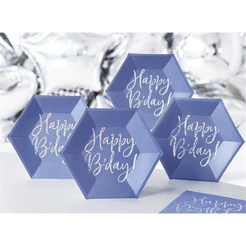 Piatti happy b'day! 20 cm (1 confezione / 6 pezzi)