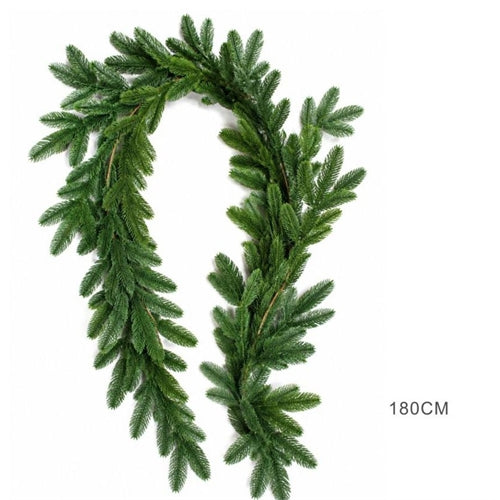 Ghirlanda natalizia verde con rami di abete effetto realistico – l 180 cm