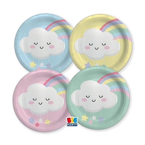 Piatti 18 cm 8 pz mix rainbow cloud
