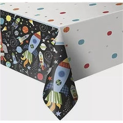 Tovaglia tema spazio in plastica 137x213 cm