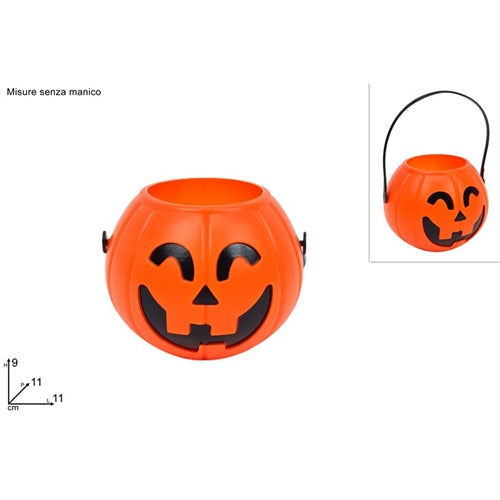 Secchiello in plastica zucca 9 cm