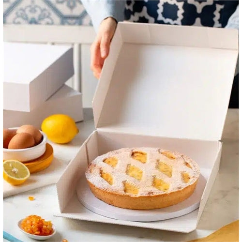 Scatola per torta bianca 26,5x26,5x6 cm