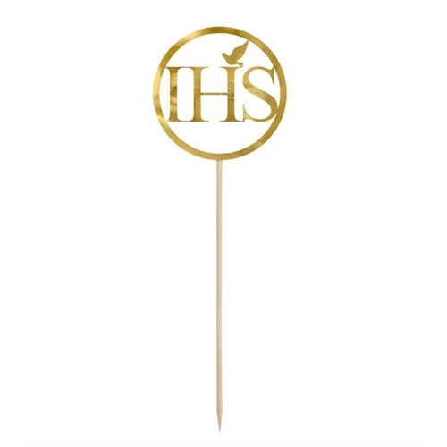 Decorazione per torta ihs, oro, 22 cm