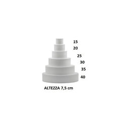 Base torta polistirolo rotonda l.40 cm l.40 cm sp.7,5 cm