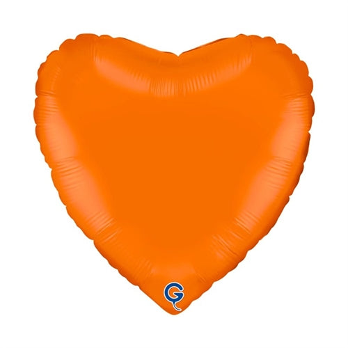 Palloncino in foil 18" cuore arancione opaco